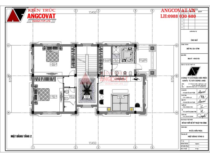 Thiết kế biệt thự cổ điển pháp 4 tầng 140m2 5