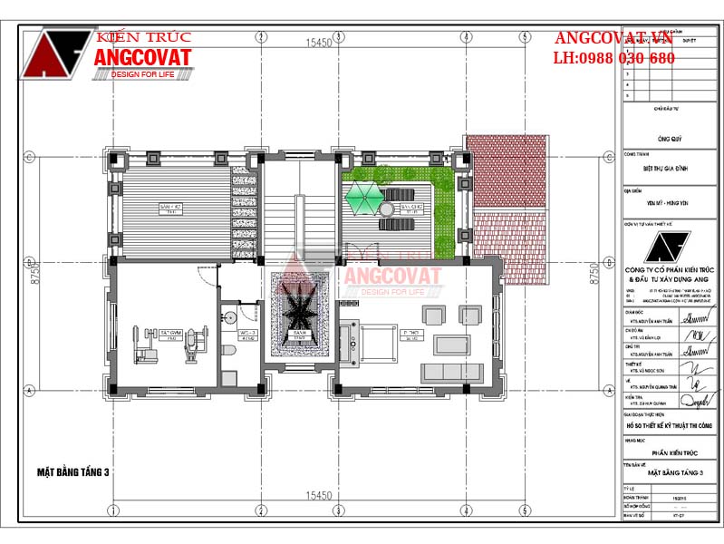 Thiết kế biệt thự cổ điển pháp 4 tầng 140m2