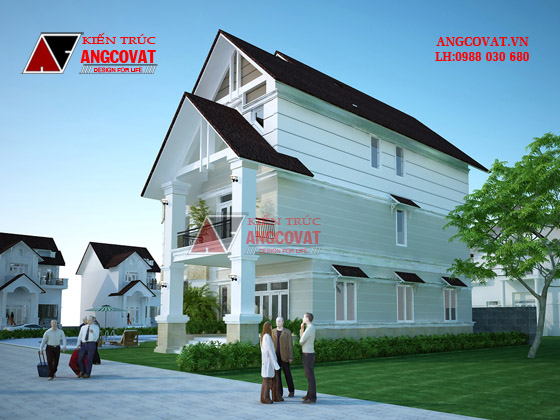 mẫu biệt thự 300m2 hình chữ L có hồ bơi 2