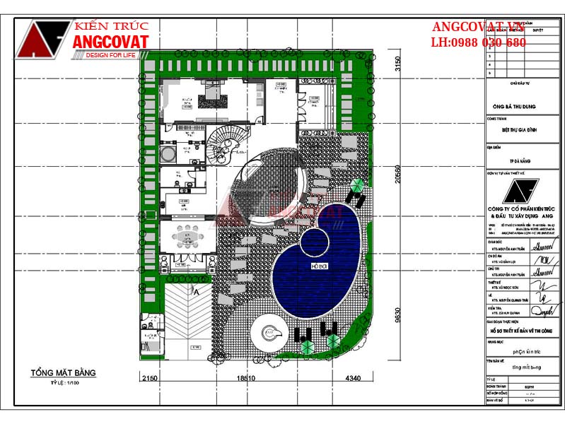 mẫu biệt thự 300m2 hình chữ L có hồ bơi 31