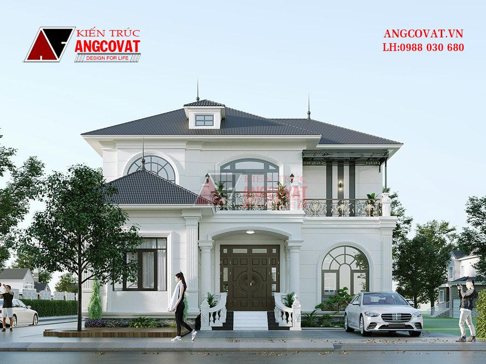 biệt thự 2 tầng tân cổ điển mái nhật đẹp