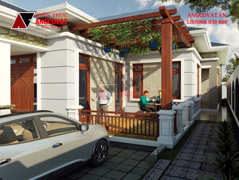 Nhà vườn cấp 4 mái thái hiện đại 160m2 3