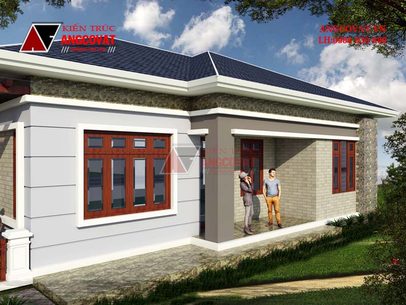 Nhà vườn cấp 4 mái thái hiện đại 160m2 4