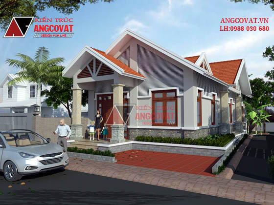 Thiết kế nhà cấp 4 3 phòng ngủ diện tích 120m2 mái ngói 2