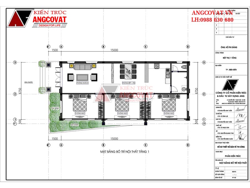 Thiết kế nhà cấp 4 3 phòng ngủ diện tích 120m2 mái ngói 3