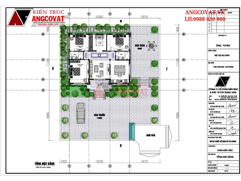 Mẫu thiết kế nhà cấp 4 mái thái hiện đại 120m2 600 triệu đồng - mb1