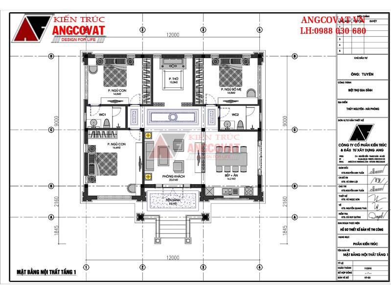 Mẫu thiết kế nhà cấp 4 mái thái hiện đại 120m2 600 triệu đồng - mb2