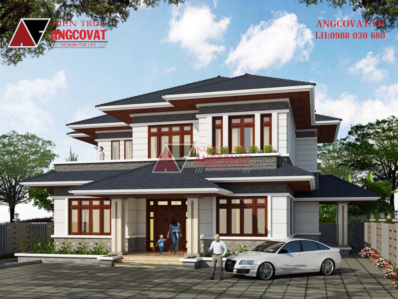 Thiết kế biệt thự 200m2 2 tầng 5 phòng ngủ kiểu thái giá 2.7 tỷ VND 2