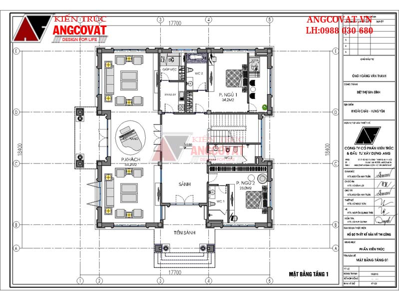 mặt bằng tầng 1 mẫu thiết kế nhà biệt thự 300m2 theo phong cách châu âu