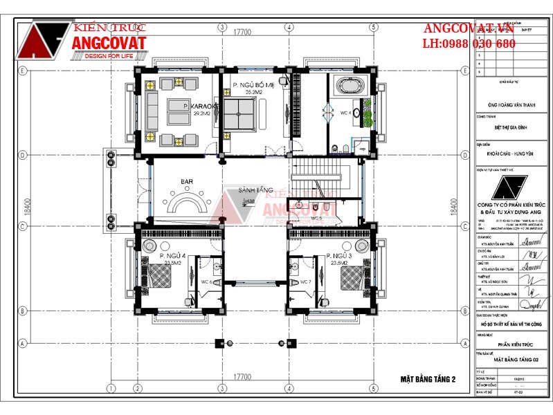 mặt bằng tầng 2 mẫu thiết kế nhà biệt thự 300m2 theo phong cách châu âu