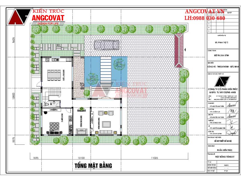 Thiết kế nhà biệt thự 2 tầng diện tích 100m2
