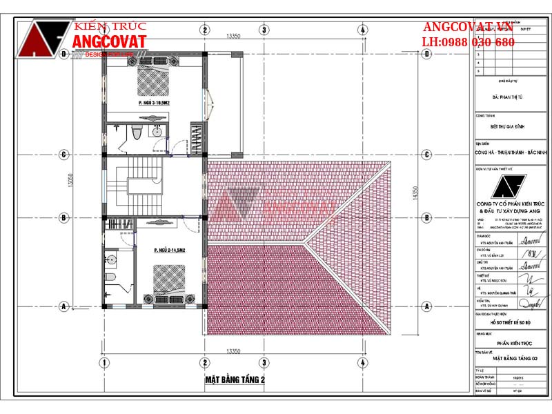 Thiết kế nhà biệt thự 2 tầng diện tích 100m2 - T2
