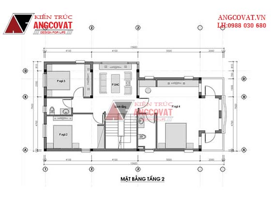 thiết kế biệt thự mini 2 tầng diện tích 70m2 3