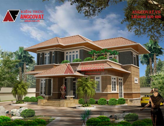 Nhà biệt thự 2 tầng 4 phòng ngủ kiểu Thái 140m2 2