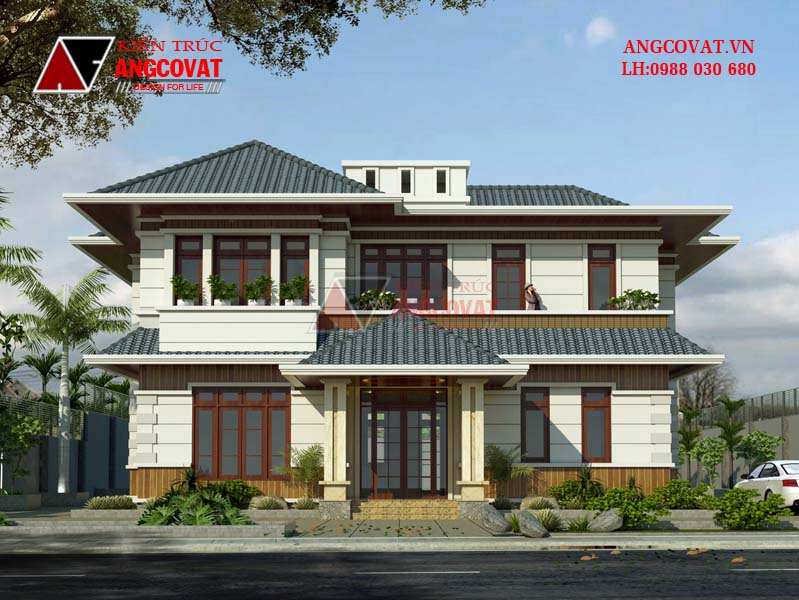 Phối cảnh thiết kế biệt thự 2 tầng 4 phòng ngủ 3