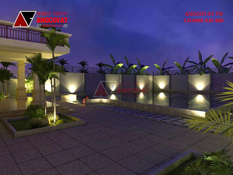 Phối cảnh thiết kế biệt thự 2 tầng 4 phòng ngủ 6