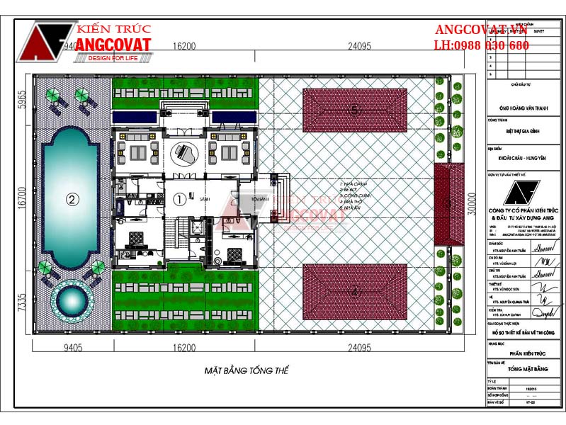 Biệt thự 3 tầng cổ điển 300m2 có bể bơi ngoài trời