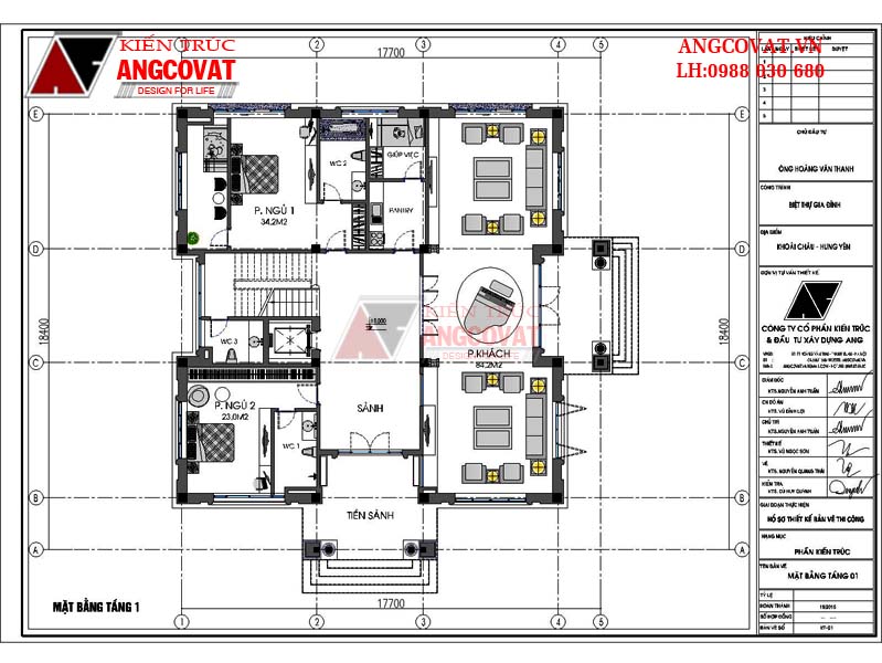 Thiết kế biệt thự 3 tầng cổ điển 300m2 có bể bơi 5