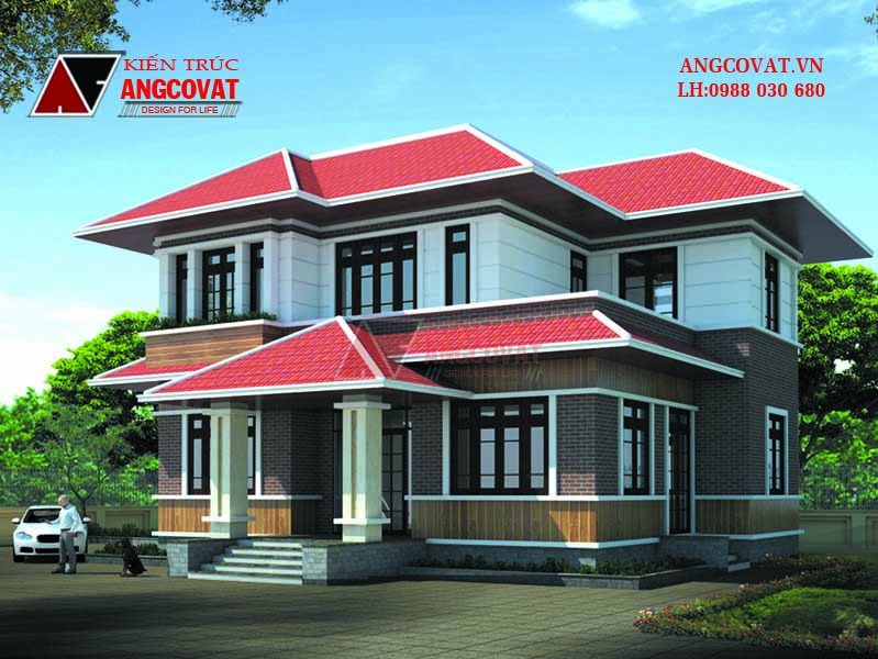 Thiết kế nhà 10x15m 2 tầng kiểu Thái ở Bắc Giang 1