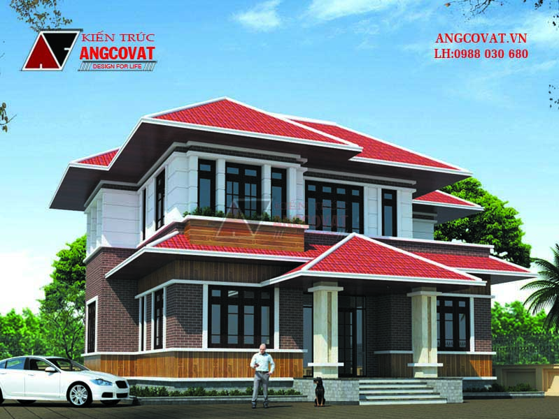 Thiết kế nhà 10x15m 2 tầng kiểu Thái ở Bắc Giang 2