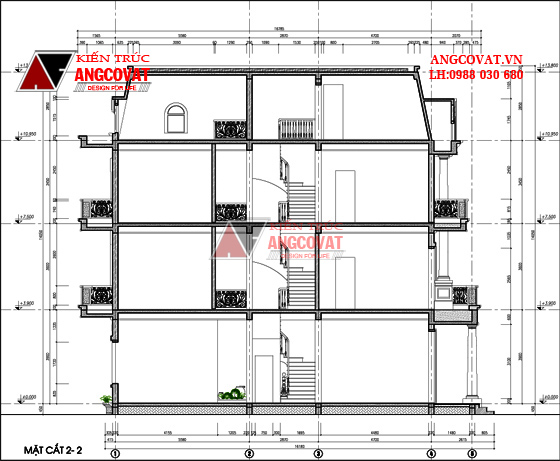 Hình ảnh kiến trúc nhà 3 tầng đẹp phong cách châu âu mặt tiền 10m 12