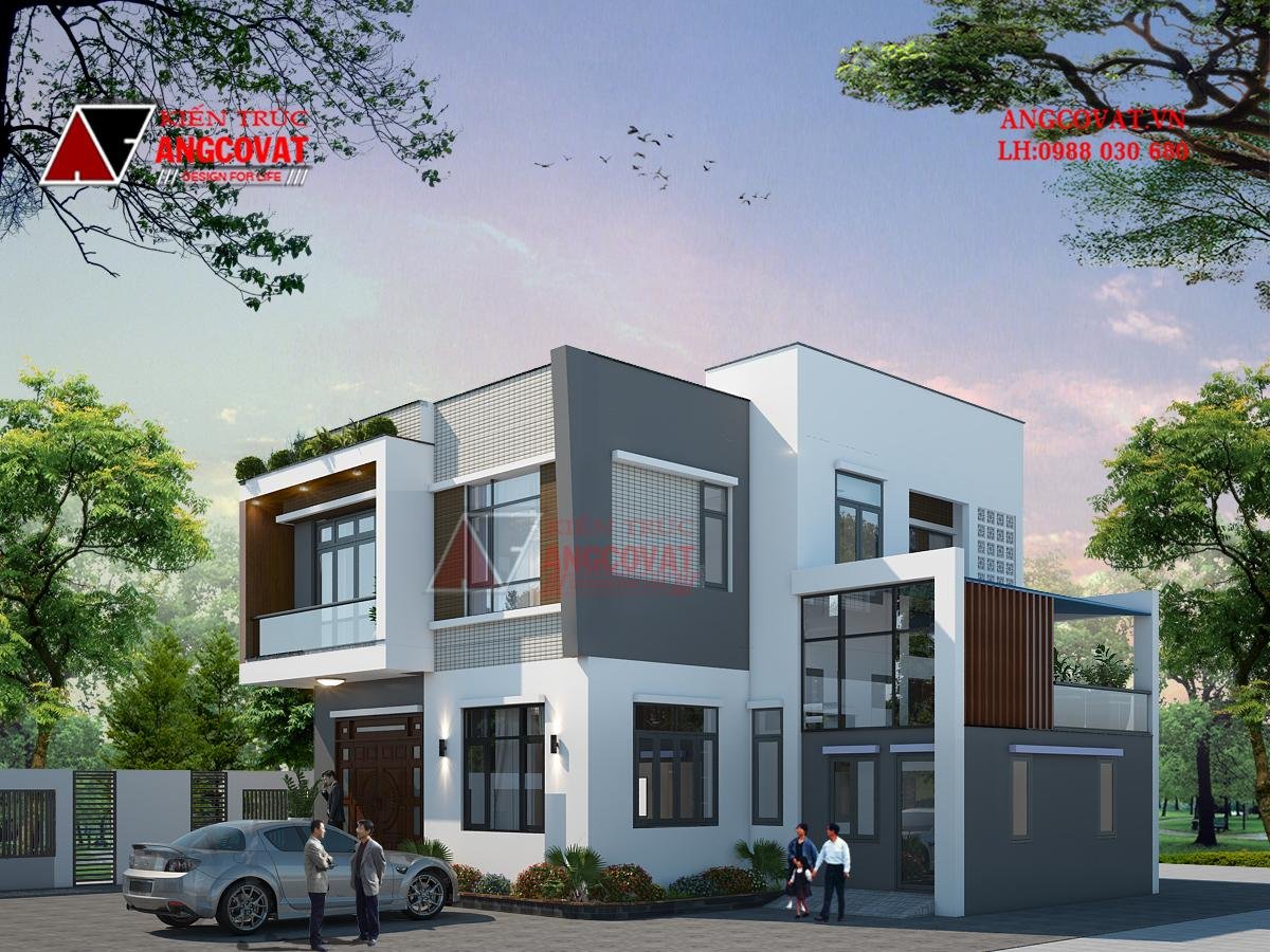 Mẫu nhà 2 tầng vuông kích thước 13x13m diện tích 130m2 chi phí xây dựng 1,7 tỷ đồng