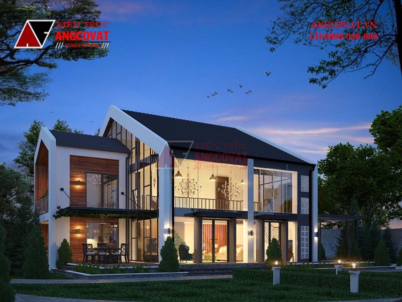 Sáng tạo với ý tưởng thiết kế biệt thự kính 2 tầng 140m2 siêu đẹp ở Hà Nội