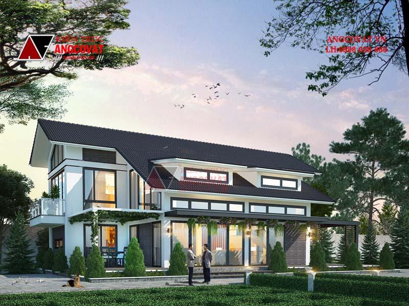 Vẻ đẹp độc đáo của mẫu nhà kính 15x10m 2 tầng diện tích 130m2