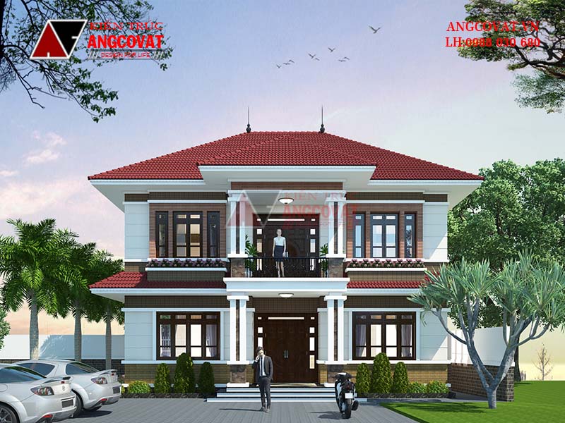 Mẫu nhà mái nhật 3 phòng ngủ 2 tầng 110m2 giá 1,4 tỷ đồng