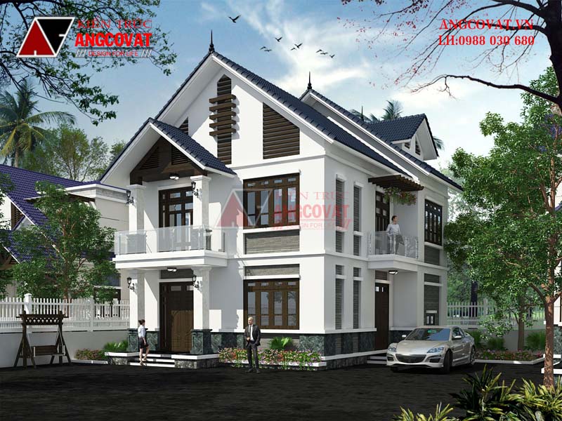 Sức cuốn hút của mẫu nhà 1 trệt 1 lầu mái nhật 2 mặt tiền 100m2 ở Hà Nội