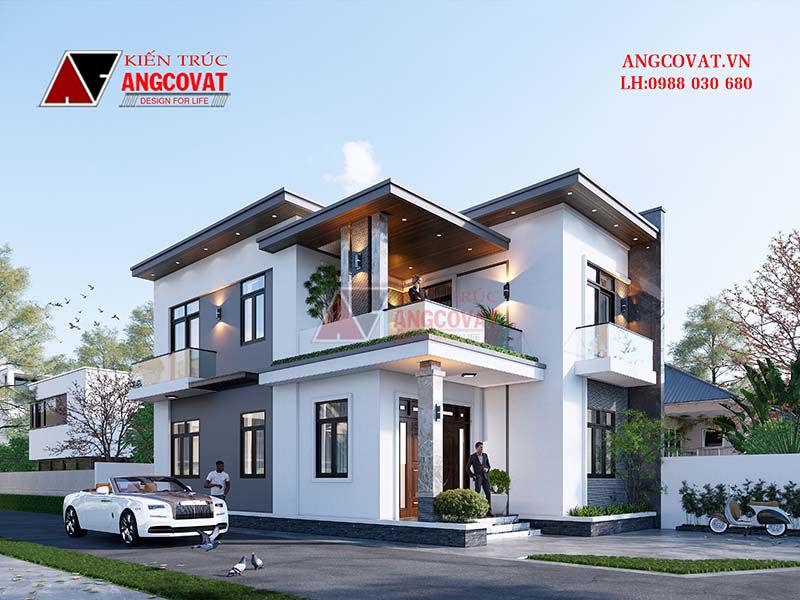 Phương án thiết kế biệt thự sân vườn 200m2 2 tầng đẹp ngỡ ngàng có 4 phòng ngủ