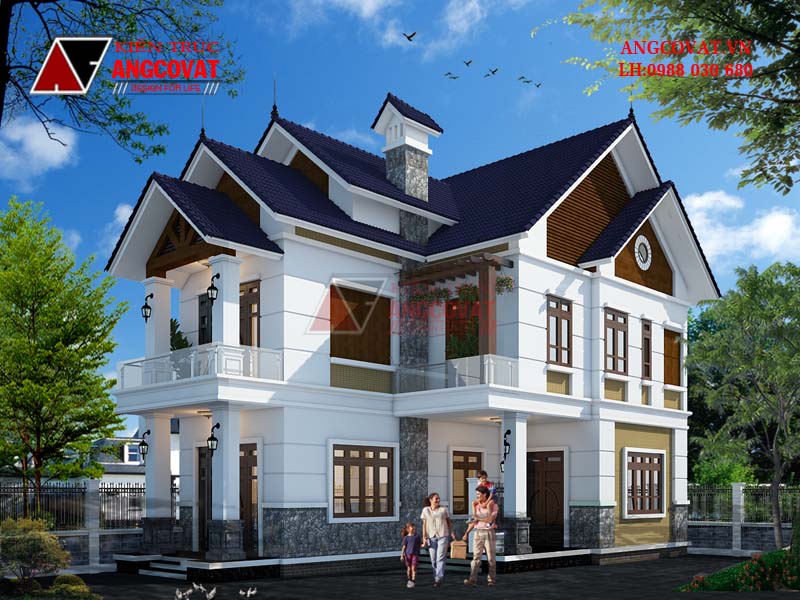 nhà mái Thái giật cấp độc đáo 2 tầng diện tích 100m2 4 phòng ngủ ở Thanh Hóa