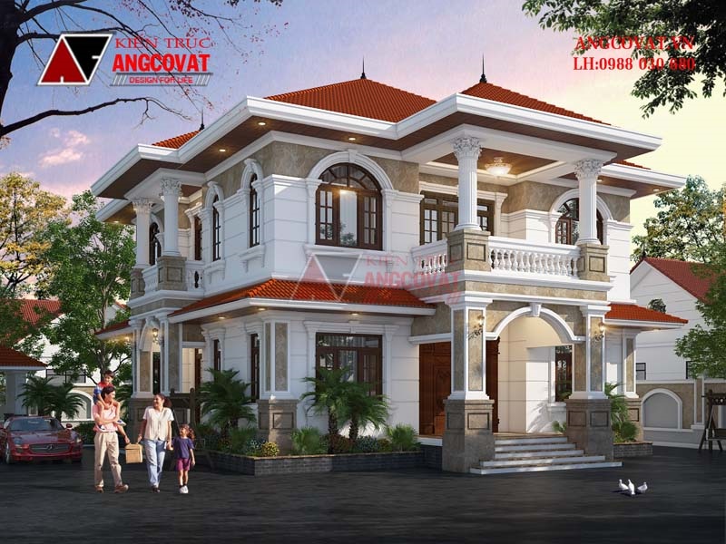 Xây nhà diện tích 170m2 2 tầng 5 phòng ngủ mái thái kiến trúc tân cổ điển tại Hồ Chí Minh