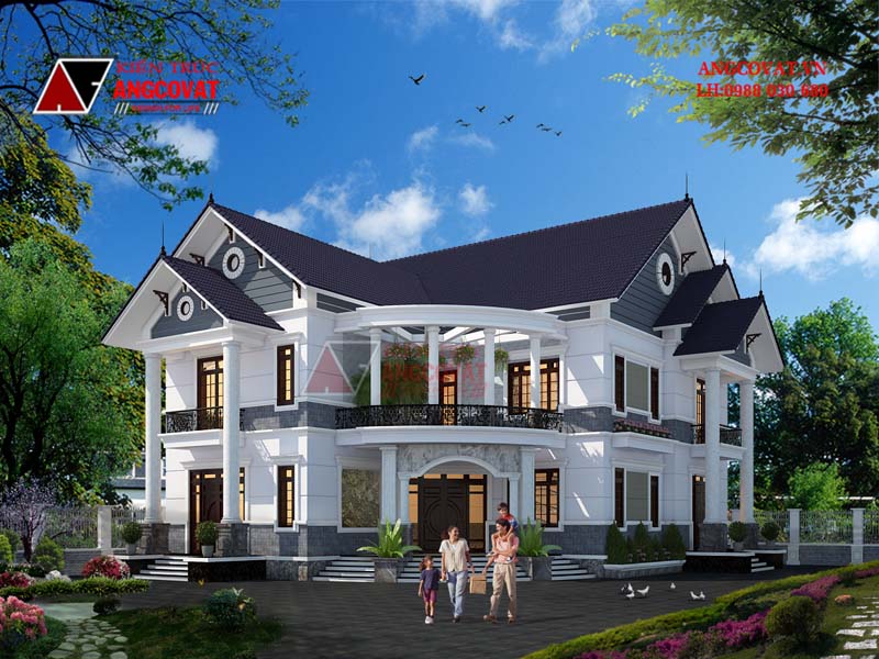 Mê mẩn vẻ đẹp từ mẫu nhà 2 tầng 250m2 sang trọng, đẳng cấp tại Long An