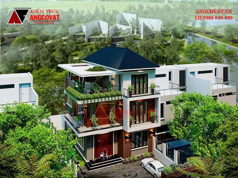 Mẫu nhà biệt thự 3 tầng 100m2 đẹp hút mắt người nhìn