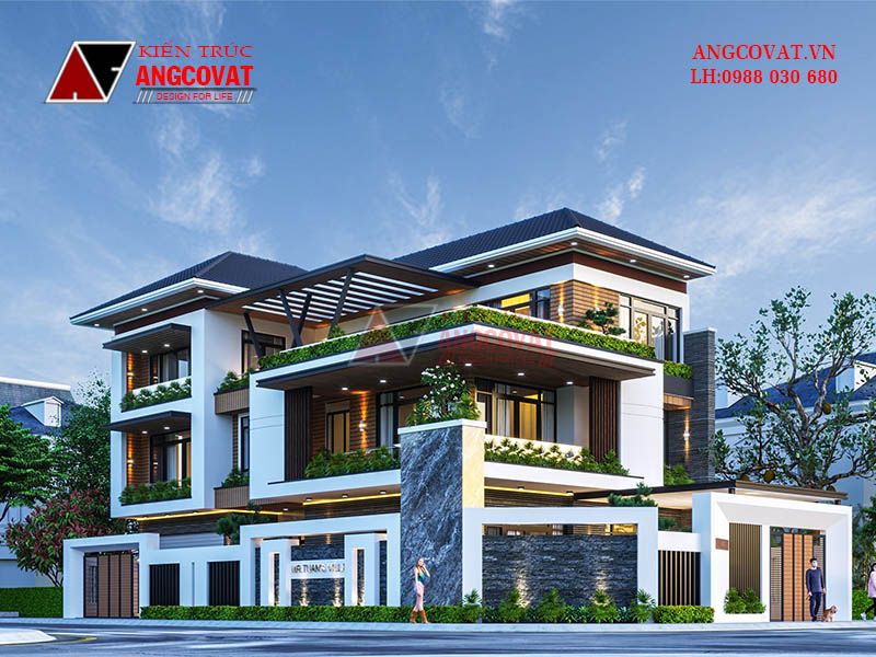 Tạo hình hoàn mỹ dành cho mẫu nhà biệt thự vườn 3 tầng 200m2