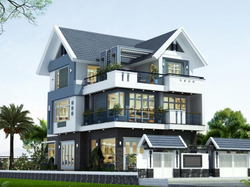 Biệt thự vườn 3 tầng 200m2 2 mặt tiền hiện đại