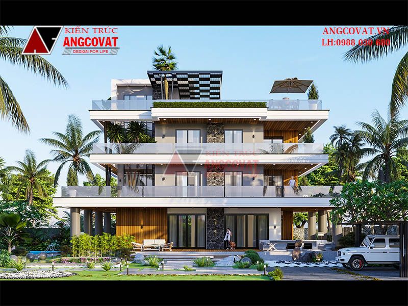 Thiết kế biệt thự 3 tầng 300m2 hiện đại, sang trọng bậc nhất