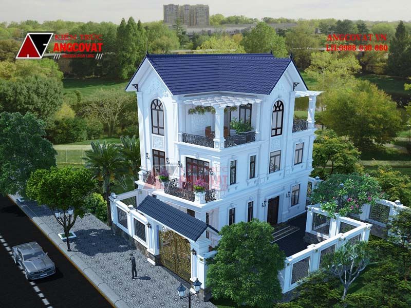 Nhà biệt thự 3 tầng mái thái diện tích 120m2 tân cổ điển sang trọng