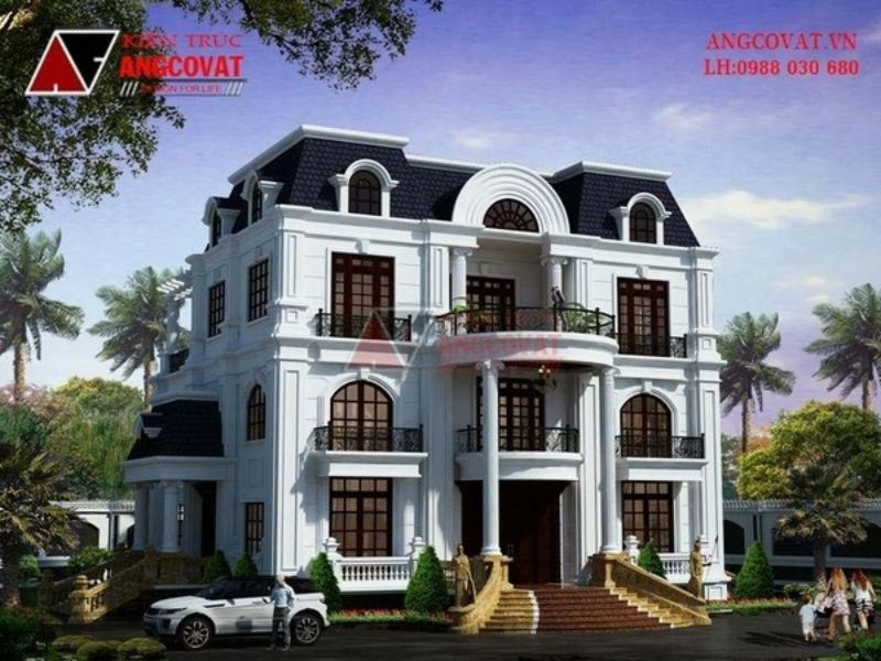 Biệt thự 3 tầng cổ điển mái Marsand đẹp miễn chê