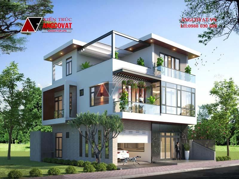 Mẫu biệt thự 3 tầng 3 phòng ngủ 110m2 đơn giản mà đẹp