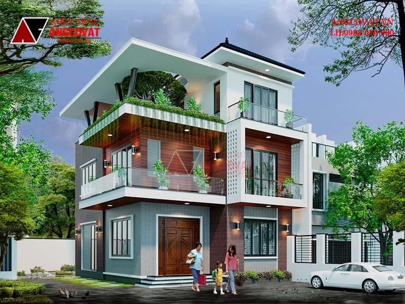 Thiết kế mẫu biệt thự 3 tầng 3 phòng ngủ 110m2 đơn giản mà đẹp