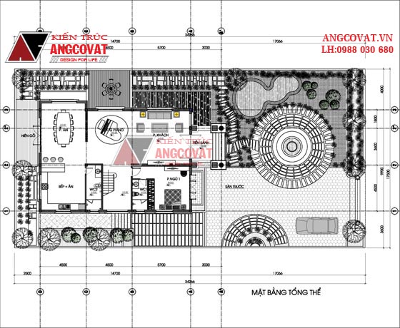 Hình ảnh ngôi nhà 3 tầng mái thái 10x18m 1