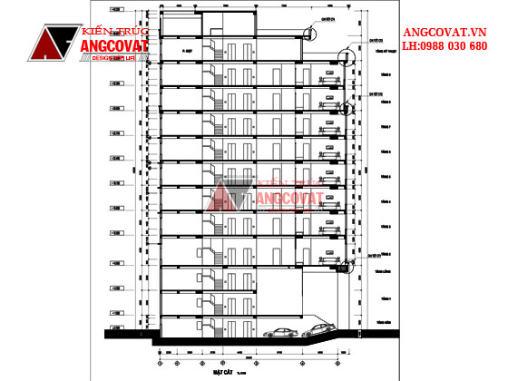 Mẫu thiết kế khách sạn mini tiêu chuẩn 2 sao 10x25m 12
