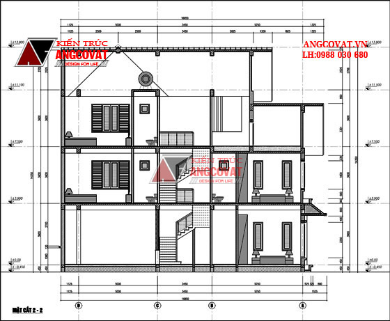 Mẫu thiết kế nhà biệt thự 3 tầng hình chữ L mái ngói 130m2 - 11