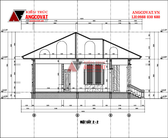 Mẫu thiết kế nhà cấp 4 mái thái hiện đại 120m2 600 triệu đồng - mc12