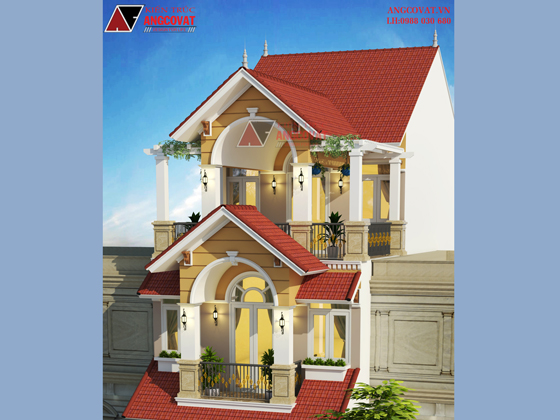 Thiết kế nhà phố cổ điển 4 tầng mặt tiền 6m 3