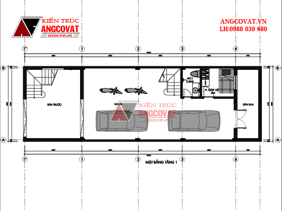 Thiết kế nhà phố cổ điển 4 tầng mặt tiền 6m 4