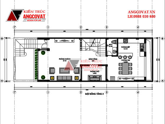 Thiết kế nhà phố cổ điển 4 tầng mặt tiền 6m 5