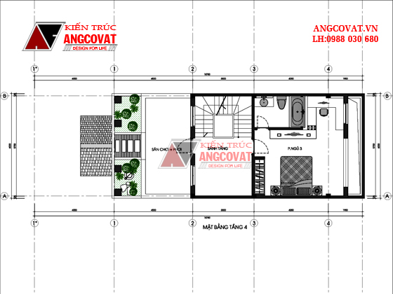 Thiết kế nhà phố cổ điển 4 tầng mặt tiền 6m 7